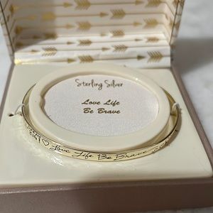 NWT sterling silver love life be brave bracelet